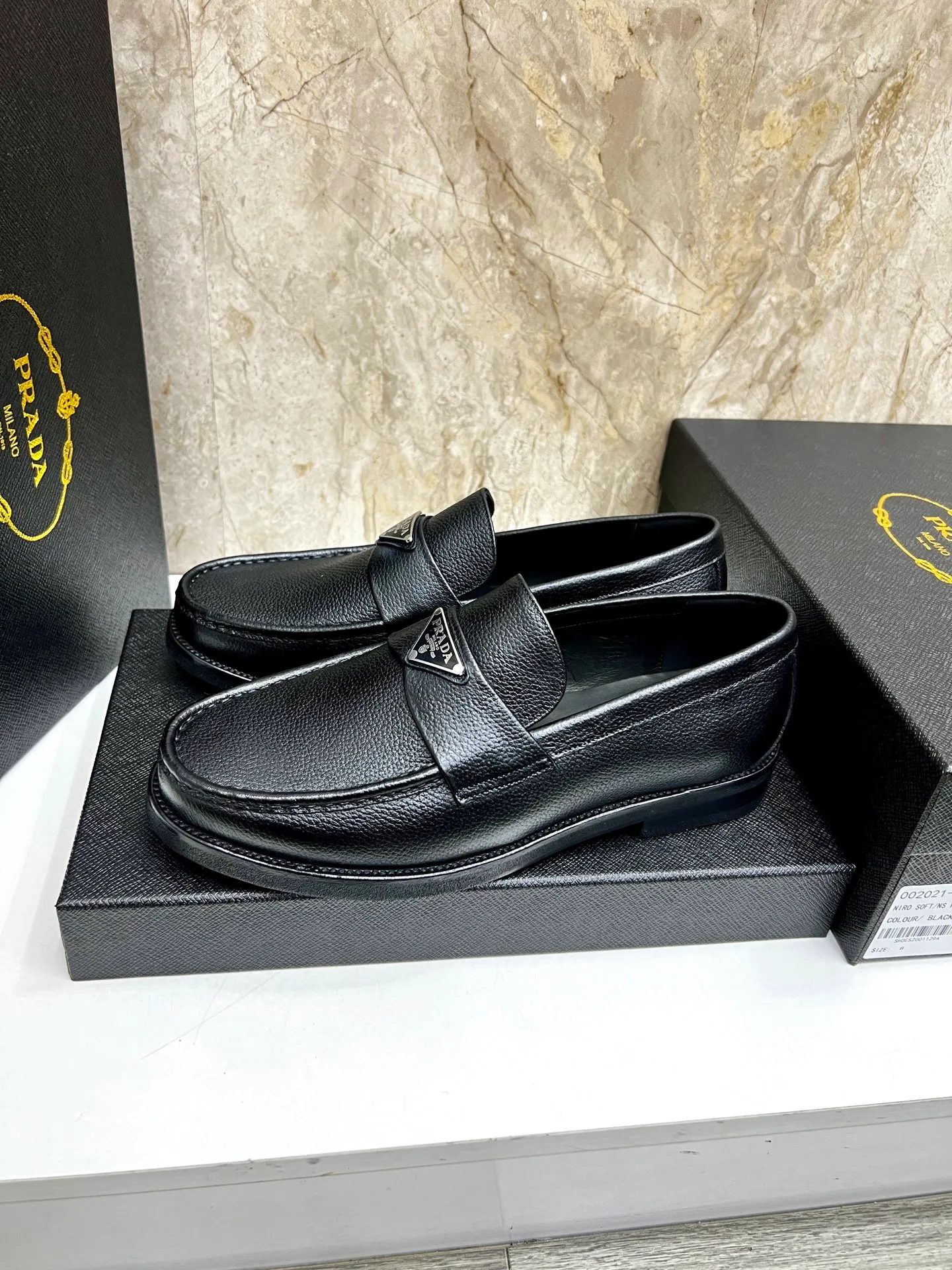 PRADA~ Size: 38-44 (customized 45/46 P: 💰880 P's original official website new high-end men's leather shoes, top-quality original replicas, made of imported open edge beads/calf leather, calf leather breathable lining, original leather outsole!